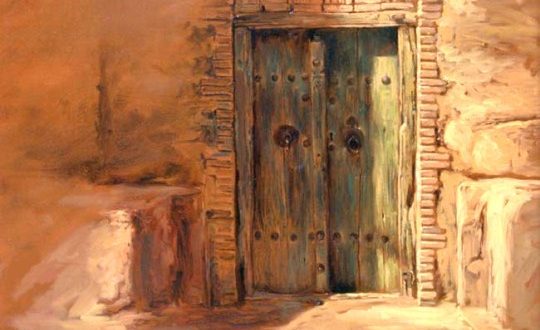 نقاشی درب قدیمی